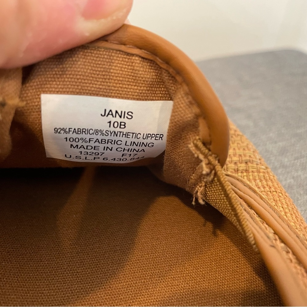 RALPH LAUREN Janis Woven Slip On Loafer Flat Sneakers - Tan Size 10 - Picture 12 of 13